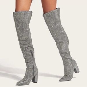 NWT GB by Gianni Bini Queen-Bee Rhinestone Over-the-Knee Boots Sz 6